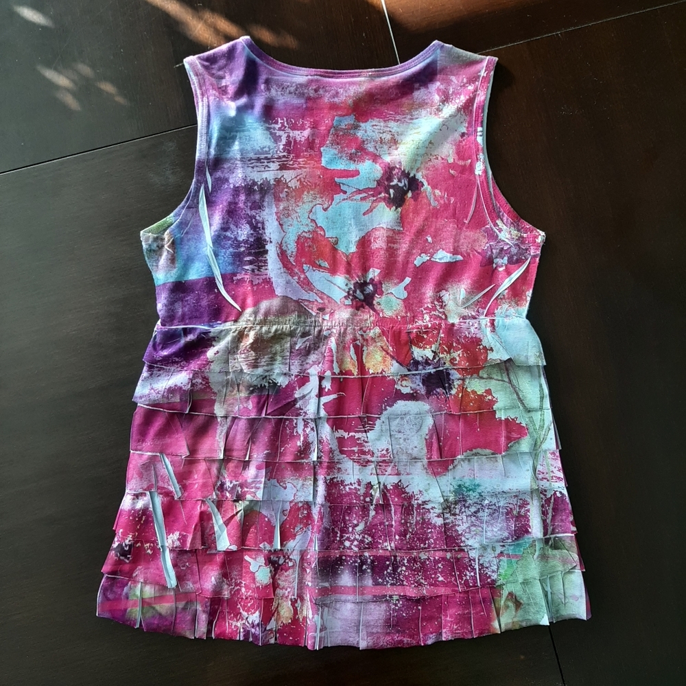 Colorful Tank Top With Ruffles - Picture 5 of 7